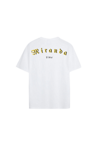 Unisex Cotton White T-shirt / Yellow