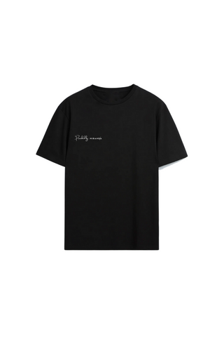Unisex Cotton Black T-shirt / Yellow