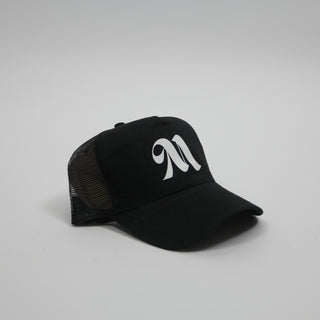 Black M Trucker Hat